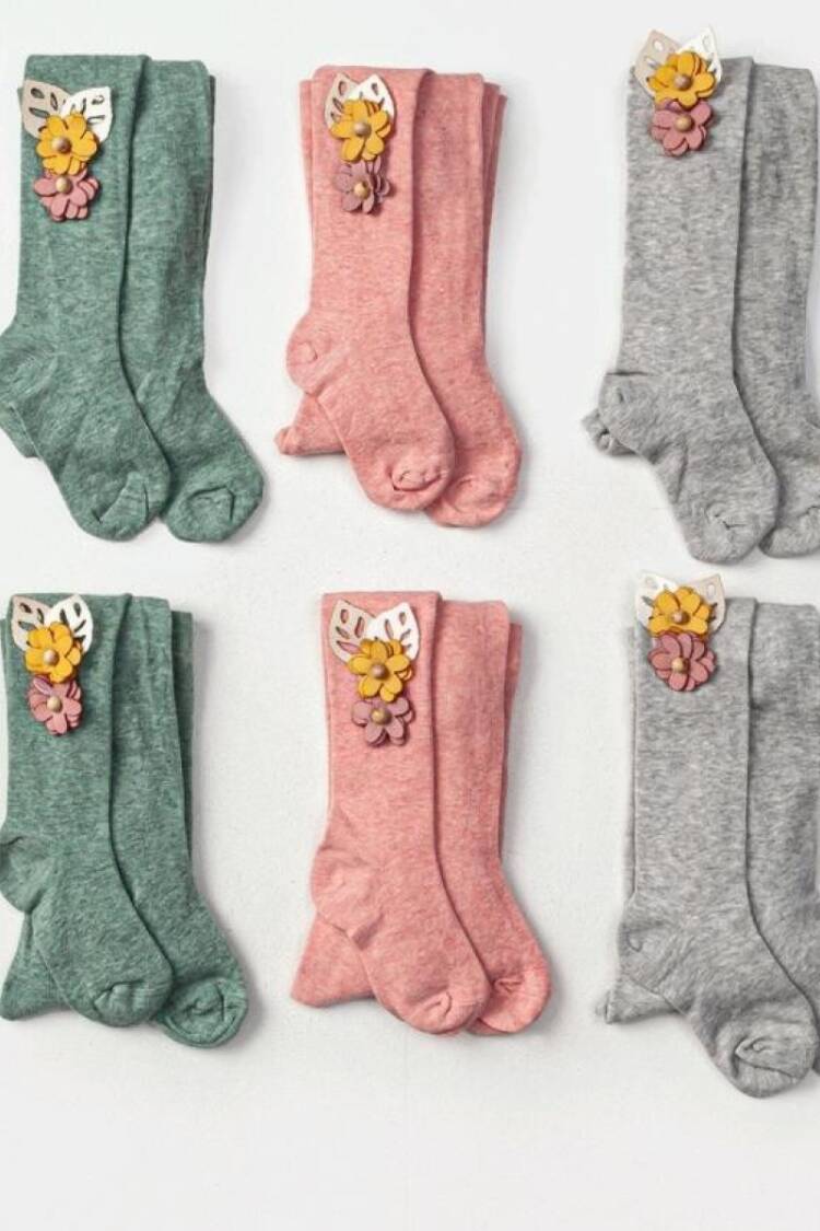 Girls' Socks & Underwear - Toptan 6'lı Kız Çocuk Külotlu Çorap 5Y 1064-CKLT-040-23(5) - Brand: Defne - Women & Kids, Baby Clothes Wholesale - Globality Store