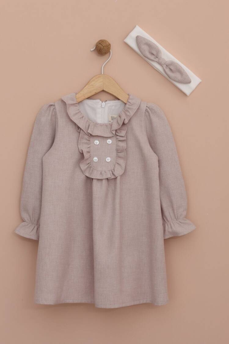 Baby Dress - Toptan Bandanalı Kız Bebek Elbise 9-24M 1049-6535 - Brand: Lilax - Women & Kids, Baby Clothes Wholesale - Globality Store