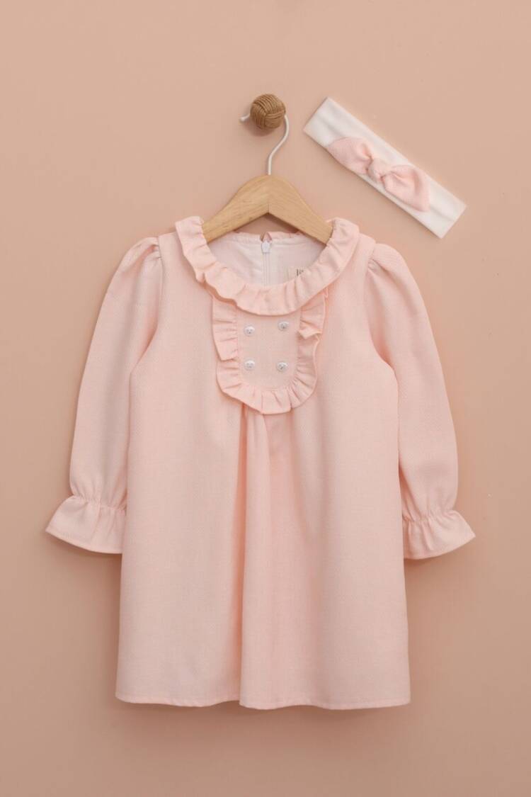 Baby Dress - Toptan Bandanalı Kız Bebek Elbise 9-24M 1049-6535 - Brand: Lilax - Women & Kids, Baby Clothes Wholesale - Globality Store