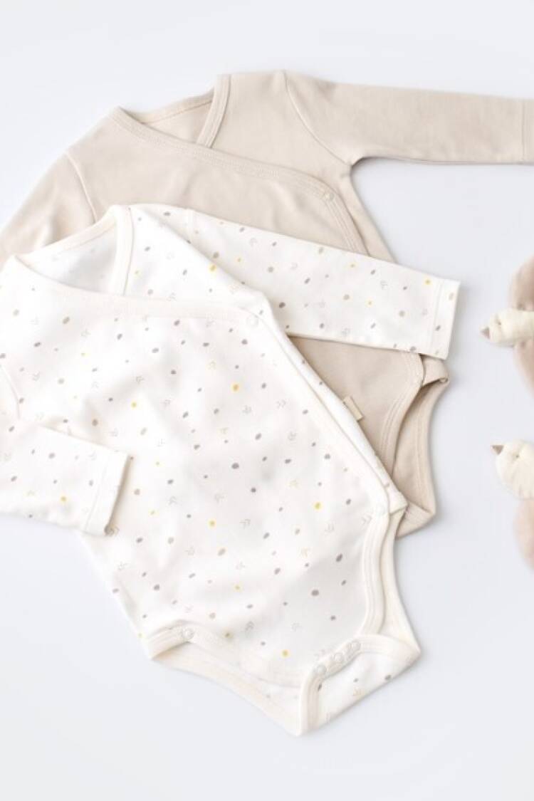 Newborn - Toptan Bebek %100 Organik Pamuk 2 li Kruvaze Body Baby Cosy 2022-CSY5756 - Brand: BabyCosy - Women & Kids, Baby Clothes Wholesale - Globality Store