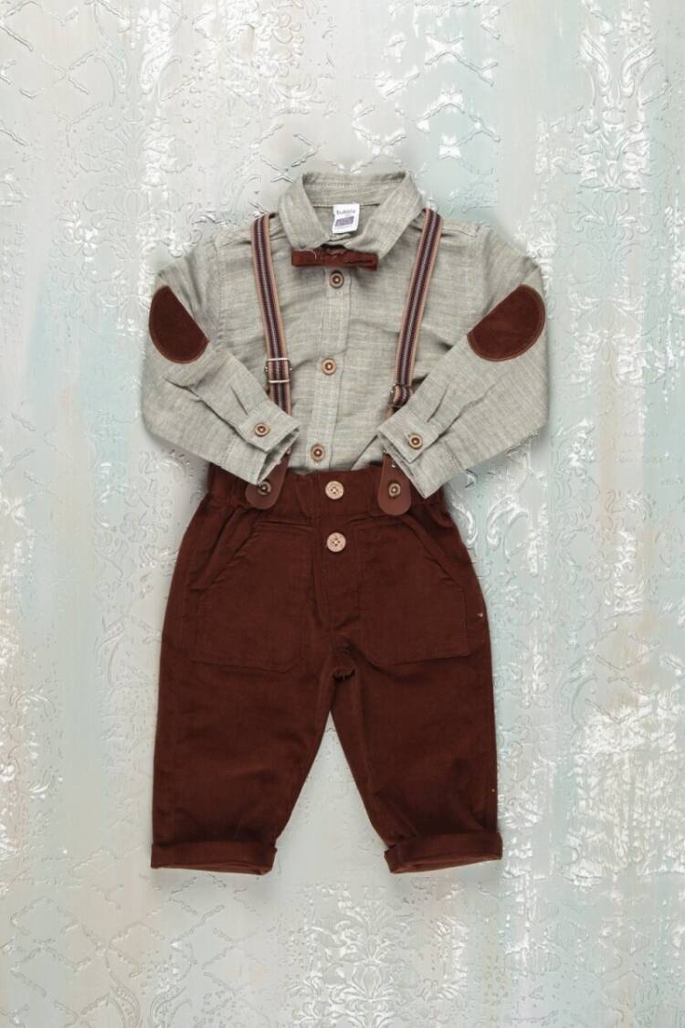 Baby Sets - Toptan Bebek 2' li Gömlek Pantolon Takım 6-24M 2035-6013 - Brand: Bubbly - Women & Kids, Baby Clothes Wholesale - Globality Store