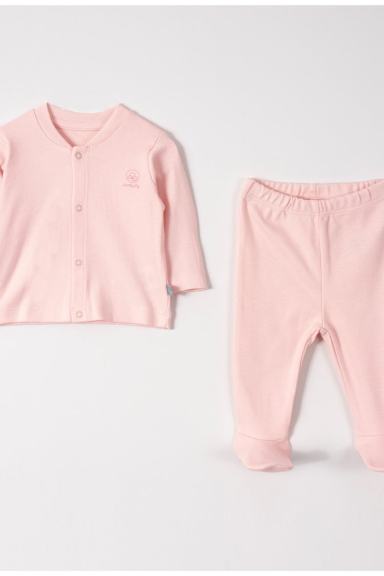 Baby Sets - Toptan Bebek 2'li Badi ve Pantolon Takımı 0-6M 2030-6547 - Brand: Pambuliq - Women & Kids, Baby Clothes Wholesale - Globality Store