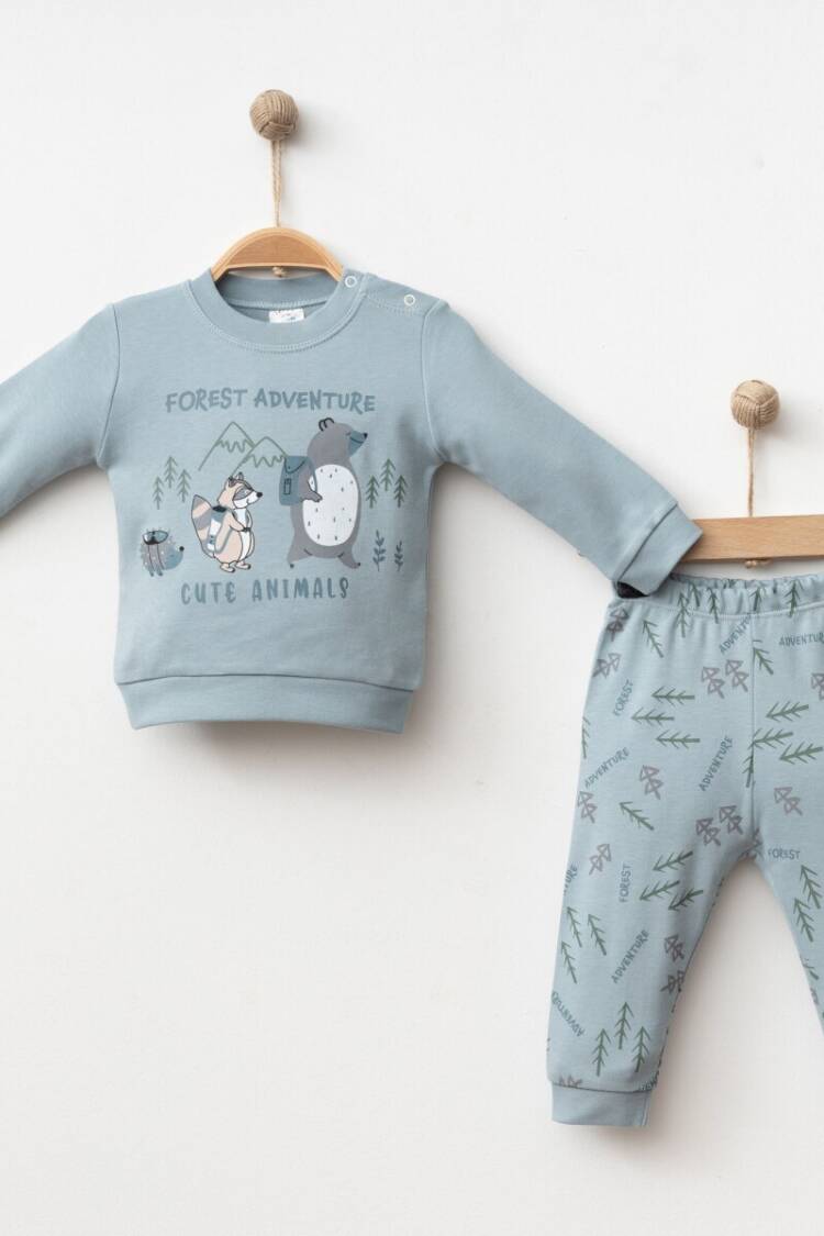 Baby Sets - Toptan Bebek 2'li Badi ve Pantolon Takımı 6-18M 2043-002040 - Brand: Gümüş Baby - Women & Kids, Baby Clothes Wholesale - Globality Store