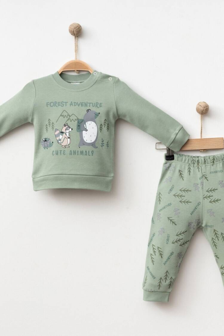 Baby Sets - Toptan Bebek 2'li Badi ve Pantolon Takımı 6-18M 2043-002040 - Brand: Gümüş Baby - Women & Kids, Baby Clothes Wholesale - Globality Store