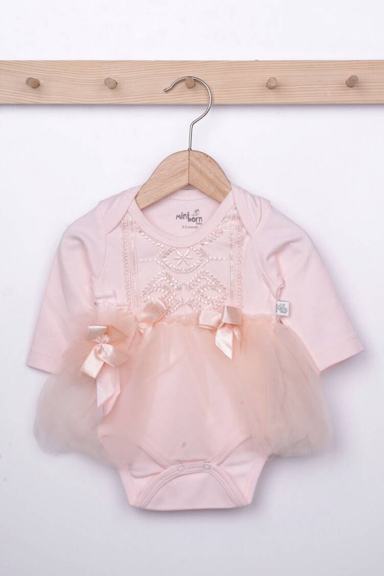 Baby Dress - Toptan Bebek 2'li Elbise ve Saç Bandı Takım 0-12M 2019-2199 - Brand: Miniborn - Women & Kids, Baby Clothes Wholesale - Globality Store