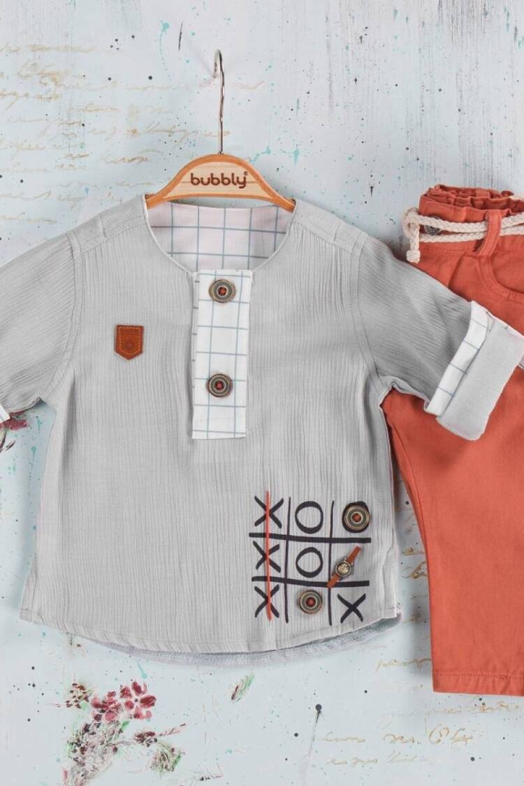Baby Sets - Toptan Bebek 2li Gömlek Pantolon Takım 6-24M 2035-253 - Brand: Bubbly - Women & Kids, Baby Clothes Wholesale - Globality Store