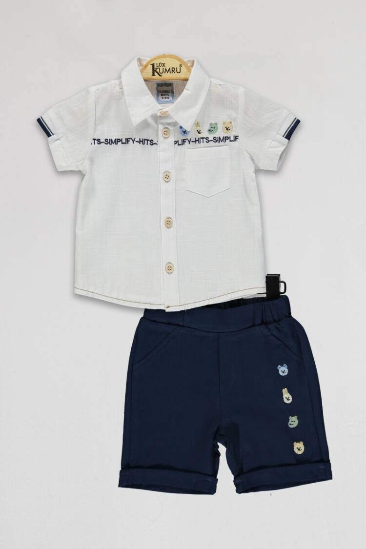 Baby Sets - Toptan Bebek 2'li Gömlek ve Şort Takım 6-18M 1075-4023 - Brand: Kumru Bebe - Women & Kids, Baby Clothes Wholesale - Globality Store
