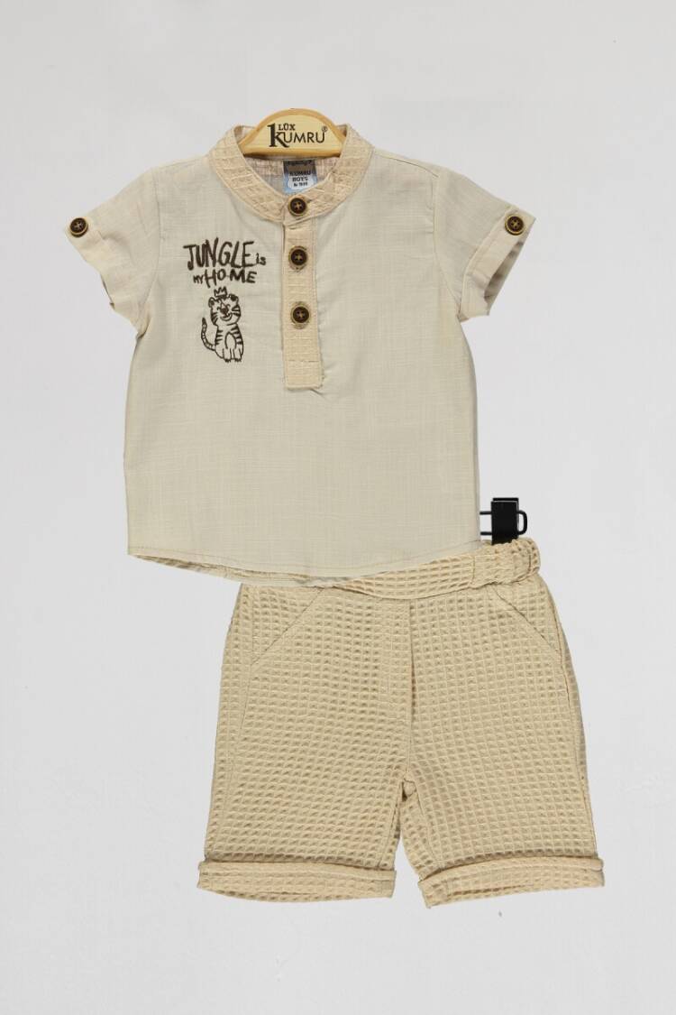 Baby Sets - Toptan Bebek 2'li Gömlek ve Şort Takım 6-18M 1075-4066 - Brand: Kumru Bebe - Women & Kids, Baby Clothes Wholesale - Globality Store