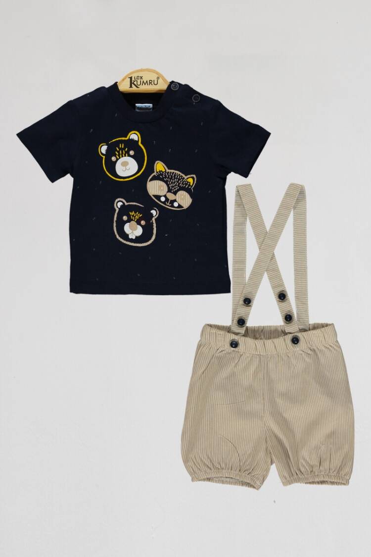 Baby Bottom Clothing - Toptan Bebek 2'li Şort ve Tişört Takım 6-18M 1075-4093 - Brand: Kumru Bebe - Women & Kids, Baby Clothes Wholesale - Globality Store