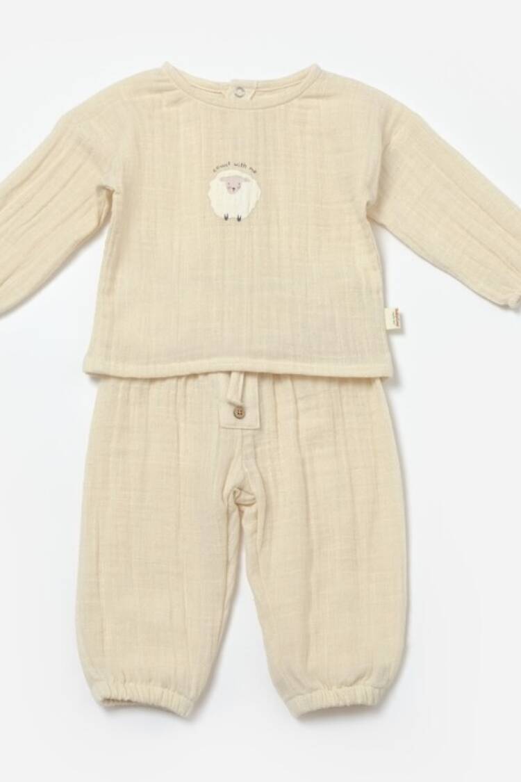 Baby Sets - Toptan Bebek 2'li Sweatshirt ve Pantolon Takımı 3-24M %100 Pamuk Organik Baby Cosy 2022-CSYM7015 - Brand: BabyCosy - Women & Kids, Baby Clothes Wholesale - Globality Store