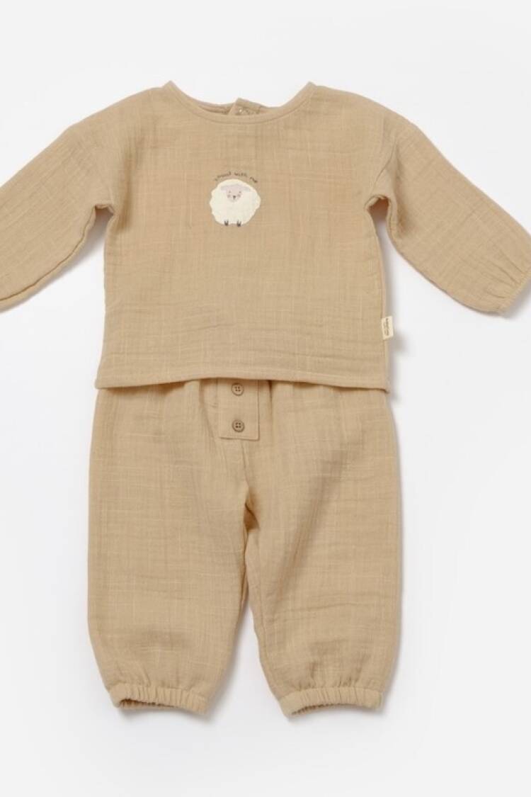Baby Sets - Toptan Bebek 2'li Sweatshirt ve Pantolon Takımı 3-24M %100 Pamuk Organik Baby Cosy 2022-CSYM7017 - Brand: BabyCosy - Women & Kids, Baby Clothes Wholesale - Globality Store