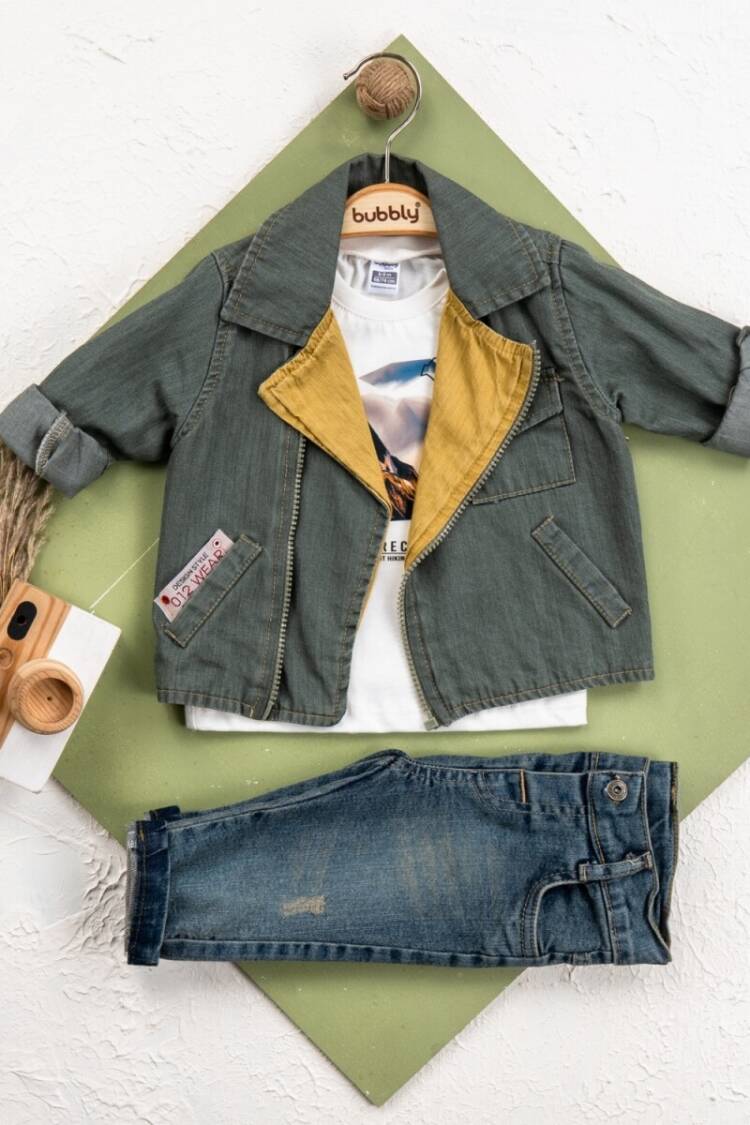 Baby Sets - Toptan Bebek 3 lü Ceket Pantolon Takım 6-24M 2035-304 - Brand: Bubbly - Women & Kids, Baby Clothes Wholesale - Globality Store