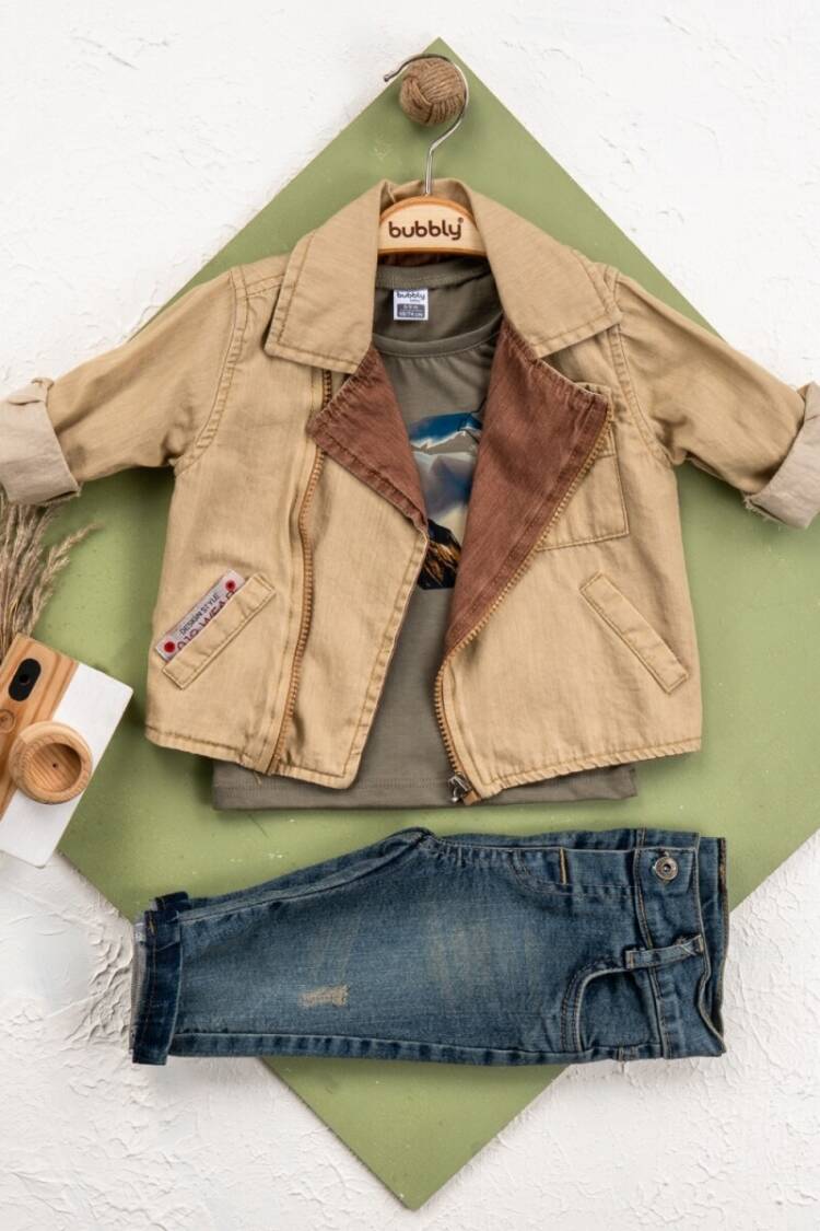 Baby Sets - Toptan Bebek 3 lü Ceket Pantolon Takım 6-24M 2035-304 - Brand: Bubbly - Women & Kids, Baby Clothes Wholesale - Globality Store