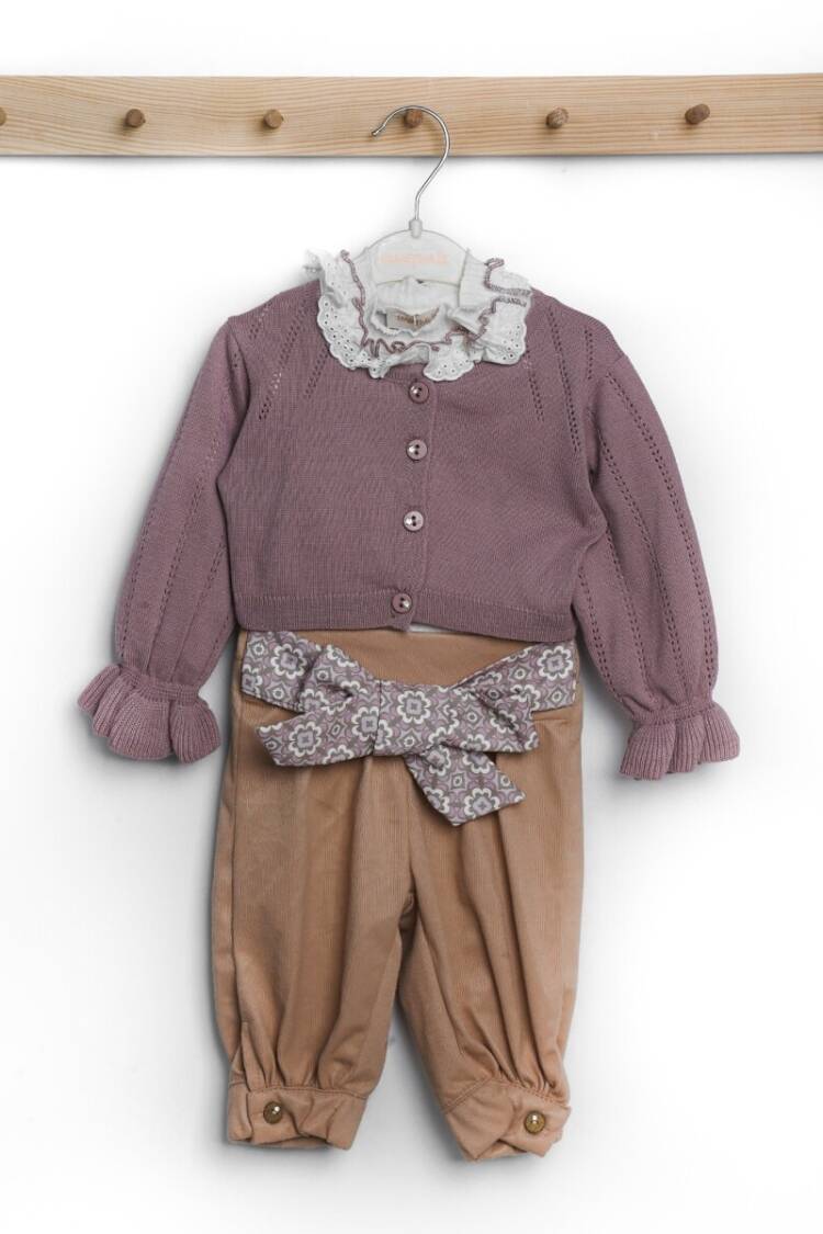 Baby Sets - Toptan Bebek 3'lü Bluz Hırka ve Pantolon Takım 6-18M 2009-5121 - Brand: Babymuz - Women & Kids, Baby Clothes Wholesale - Globality Store