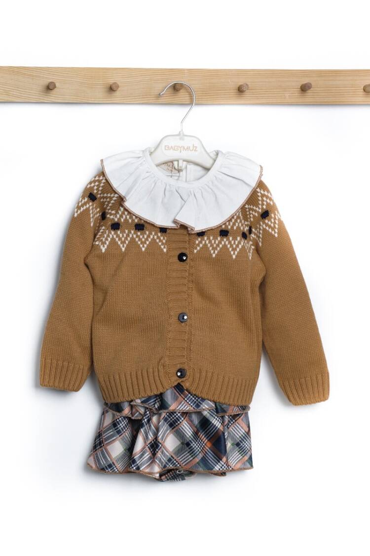 Baby Sets - Toptan Bebek 3'lü Gömlek Etek Hırka Takım 9-24M 2009-5124 - Brand: Babymuz - Women & Kids, Baby Clothes Wholesale - Globality Store