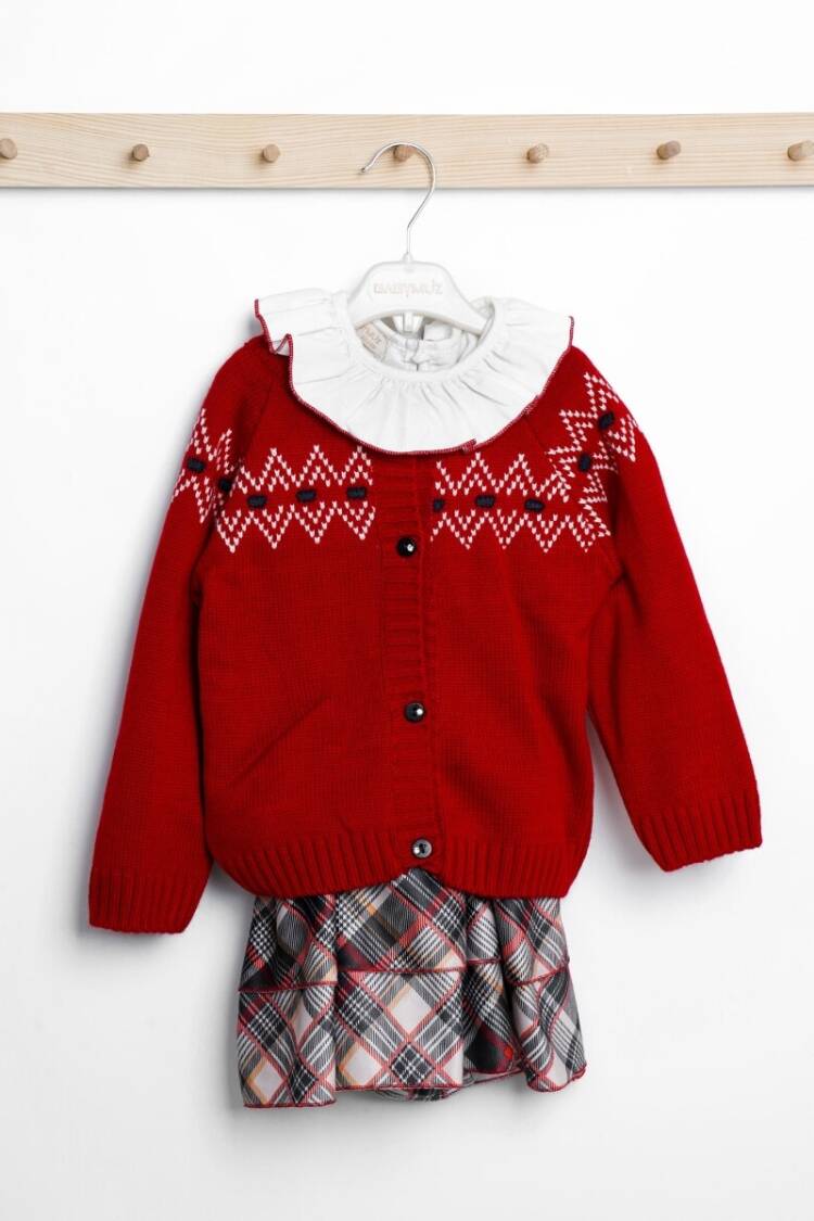 Baby Sets - Toptan Bebek 3'lü Gömlek Etek Hırka Takım 9-24M 2009-5124 - Brand: Babymuz - Women & Kids, Baby Clothes Wholesale - Globality Store