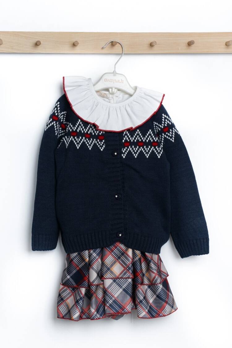 Baby Sets - Toptan Bebek 3'lü Gömlek Etek Hırka Takım 9-24M 2009-5124 - Brand: Babymuz - Women & Kids, Baby Clothes Wholesale - Globality Store