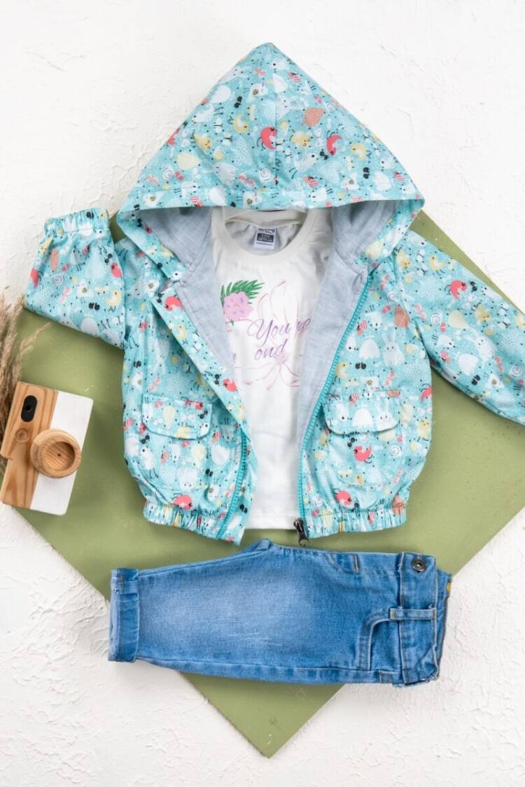 Baby Sets - Toptan Bebek 3lü Yağmurluk Badi Pantolon Takım 6-24M 2035-1554 - Brand: Bubbly - Women & Kids, Baby Clothes Wholesale - Globality Store