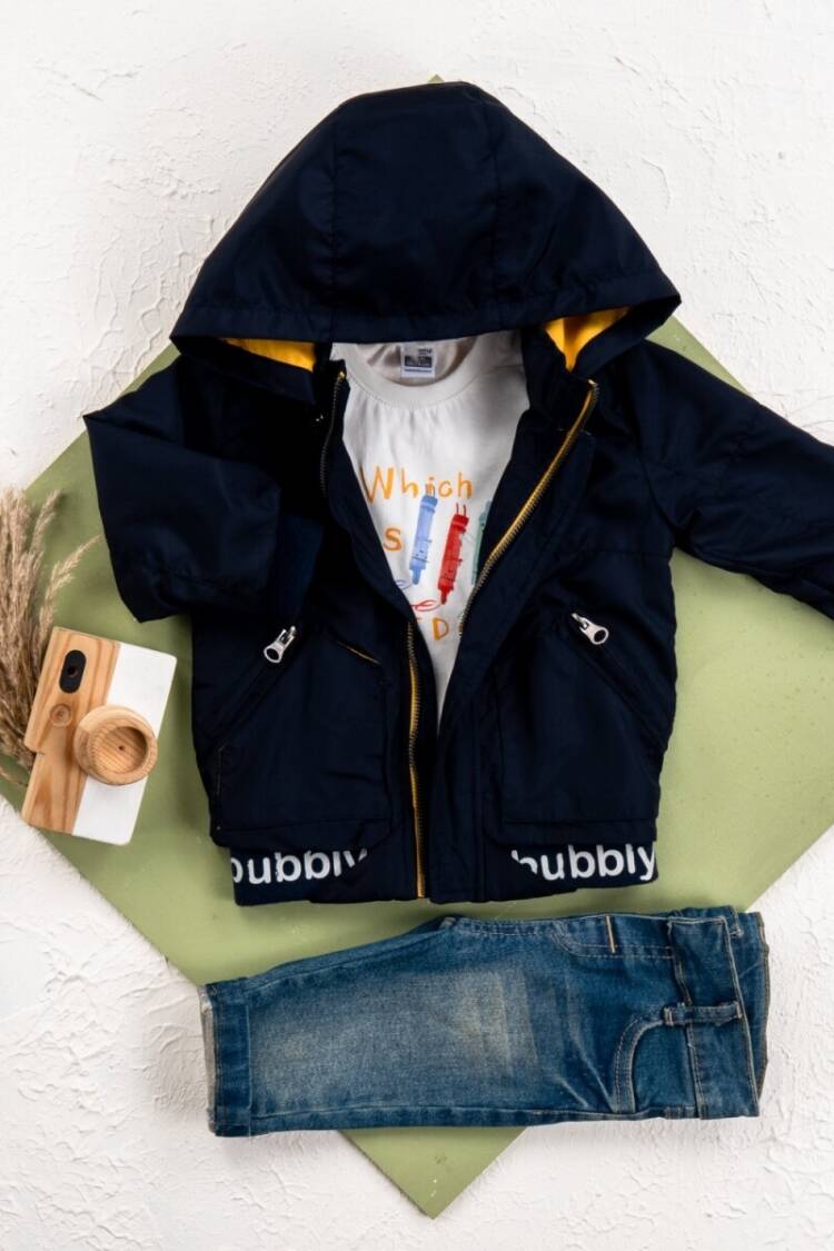 Baby Sets - Toptan Bebek 3lü Yağmurluk Badi Pantolonlu Takım 6-24M 2035-1553 - Brand: Bubbly - Women & Kids, Baby Clothes Wholesale - Globality Store