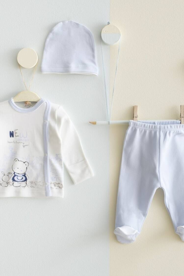 Newborn - Toptan Bebek 3'lü Yenidoğan Takım 0-3M 2043-0033 - Brand: Gümüş Baby - Women & Kids, Baby Clothes Wholesale - Globality Store