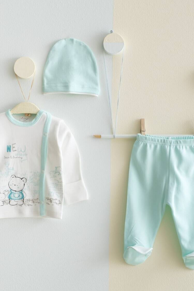Newborn - Toptan Bebek 3'lü Yenidoğan Takım 0-3M 2043-0033 - Brand: Gümüş Baby - Women & Kids, Baby Clothes Wholesale - Globality Store