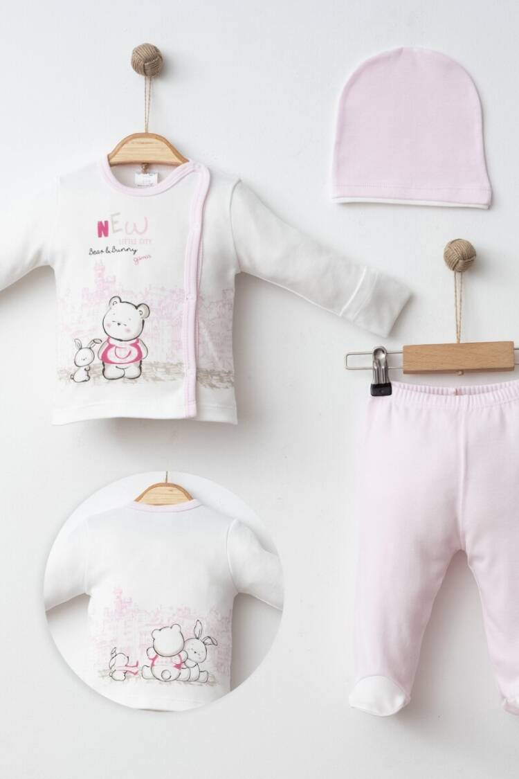 Newborn - Toptan Bebek 3'lü Yenidoğan Takım 0-3M 2043-0033 - Brand: Gümüş Baby - Women & Kids, Baby Clothes Wholesale - Globality Store