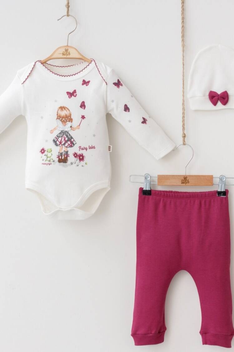Newborn - Toptan Bebek 3'lü Zıbın Pantolon ve Şapka Takım 3-12M 2014-5567 - Brand: Minizeyn - Women & Kids, Baby Clothes Wholesale - Globality Store