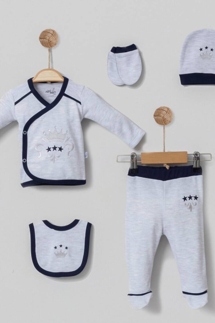 Baby Sets - Toptan Bebek 5'li Yeni Doğan Takım 0-6M 2019-5017 - Brand: Miniborn - Women & Kids, Baby Clothes Wholesale - Globality Store