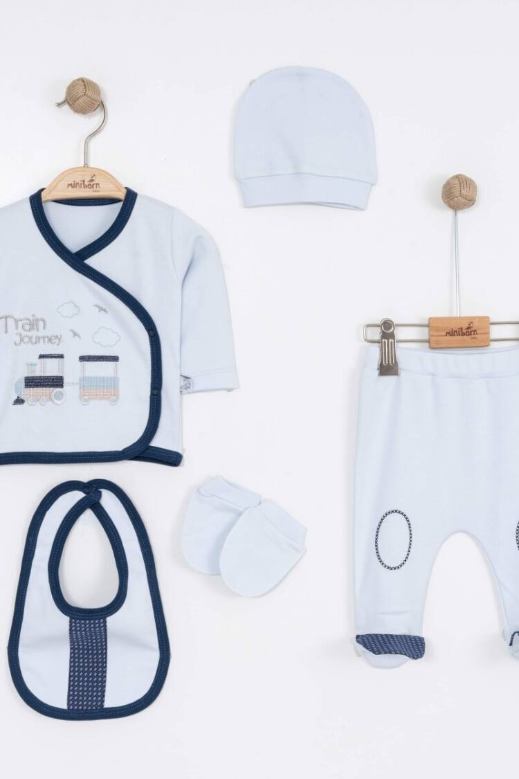 Baby Sets - Toptan Bebek 5'li Yeni Doğan Takım 0-6M 2019-5052 - Brand: Miniborn - Women & Kids, Baby Clothes Wholesale - Globality Store