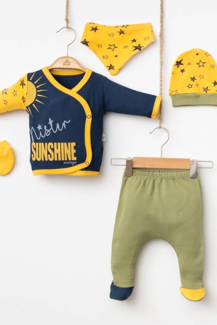 Baby Sets - Toptan Bebek 5'li Yenidoğan Takım 0-3M 2014-5550 - Brand: Minizeyn - Women & Kids, Baby Clothes Wholesale - Globality Store