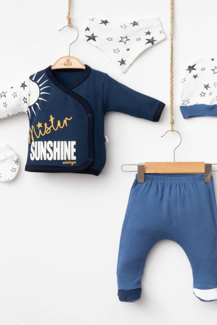 Baby Sets - Toptan Bebek 5'li Yenidoğan Takım 0-3M 2014-5550 - Brand: Minizeyn - Women & Kids, Baby Clothes Wholesale - Globality Store