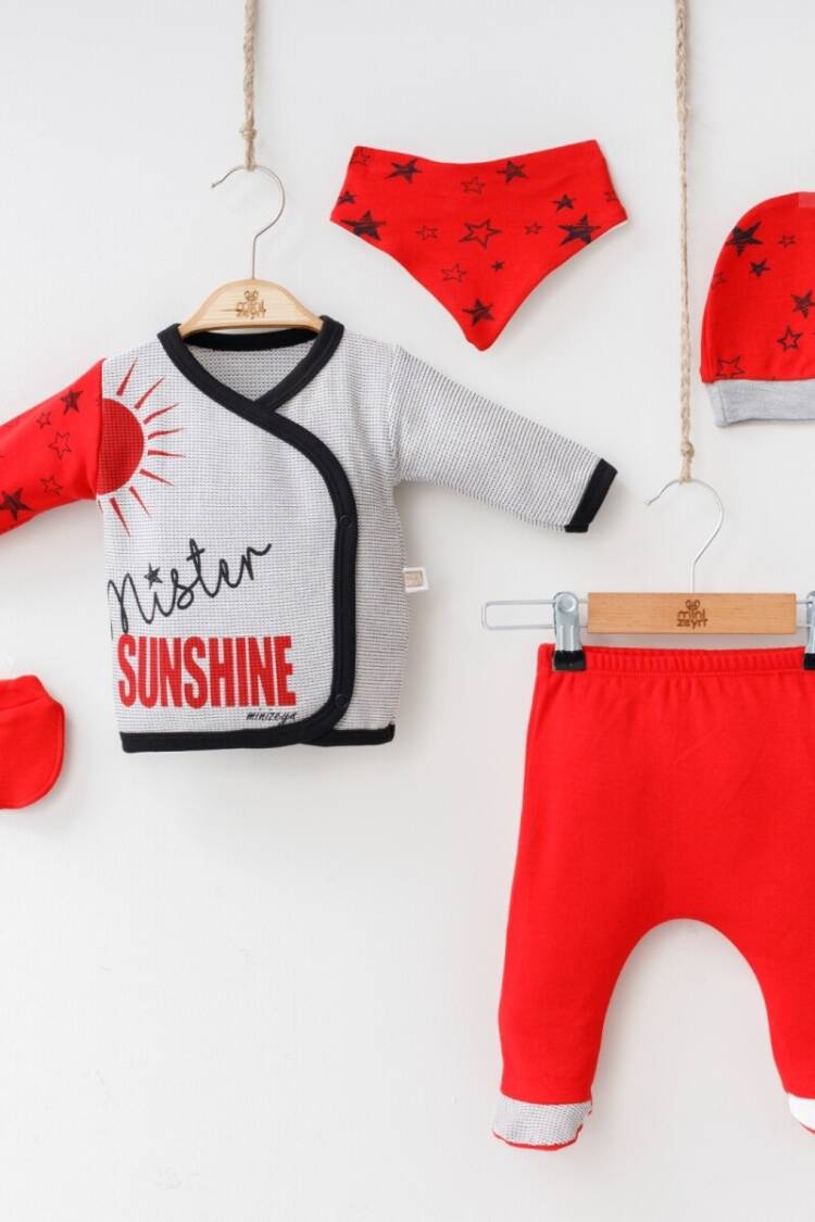 Baby Sets - Toptan Bebek 5'li Yenidoğan Takım 0-3M 2014-5550 - Brand: Minizeyn - Women & Kids, Baby Clothes Wholesale - Globality Store