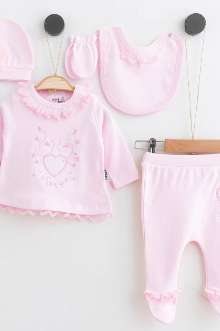 Baby Sets - Toptan Bebek 5'li Yenidoğan Takım 0-6M 2019-2210 - Brand: Miniborn - Women & Kids, Baby Clothes Wholesale - Globality Store