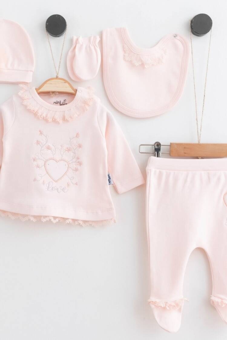 Baby Sets - Toptan Bebek 5'li Yenidoğan Takım 0-6M 2019-2210 - Brand: Miniborn - Women & Kids, Baby Clothes Wholesale - Globality Store