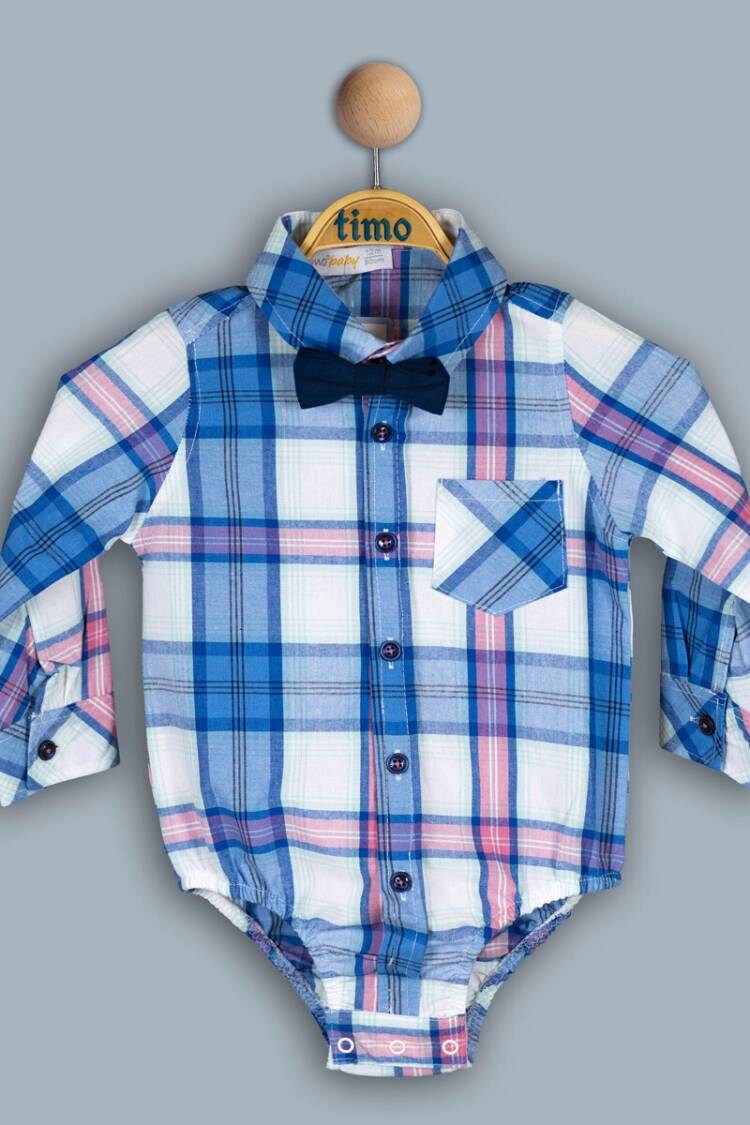 Baby Tops - Toptan Bebek Ekoseli Gömlek 6-24M 1018-TE4DÜ042242921 - Brand: Timo - Women & Kids, Baby Clothes Wholesale - Globality Store