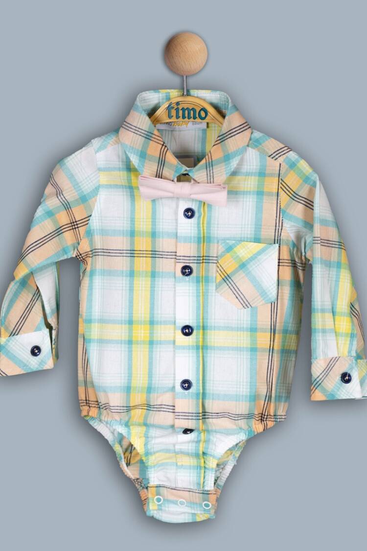 Baby Tops - Toptan Bebek Ekoseli Gömlek 6-24M 1018-TE4DÜ042242921 - Brand: Timo - Women & Kids, Baby Clothes Wholesale - Globality Store