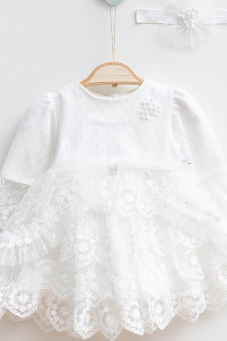 Baby Dress - Toptan Bebek Elbise ve Saç Bandanası Takım 0-12M 2019-3030 - Brand: Miniborn - Women & Kids, Baby Clothes Wholesale - Globality Store