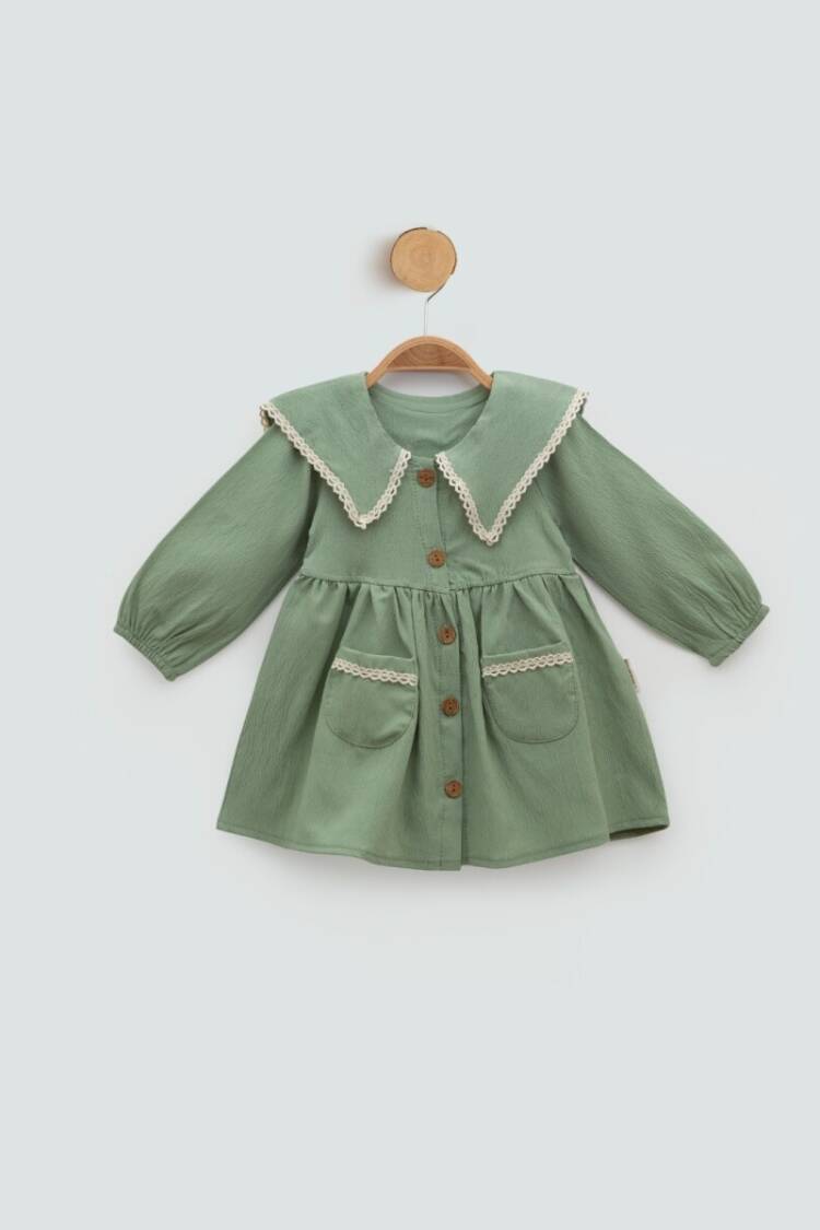 Baby Dress - Toptan Bebek Leona Yakalı Elbise 6-18M 2018-2355 - Brand: Minicorn - Women & Kids, Baby Clothes Wholesale - Globality Store