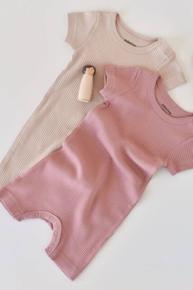 Baby Rompers and Overalls - Toptan Bebek Modal 2 li Kısa Kollu Tulum 3-24M Baby Cosy 2022-CSYM11407 - Brand: BabyCosy - Women & Kids, Baby Clothes Wholesale - Globality Store