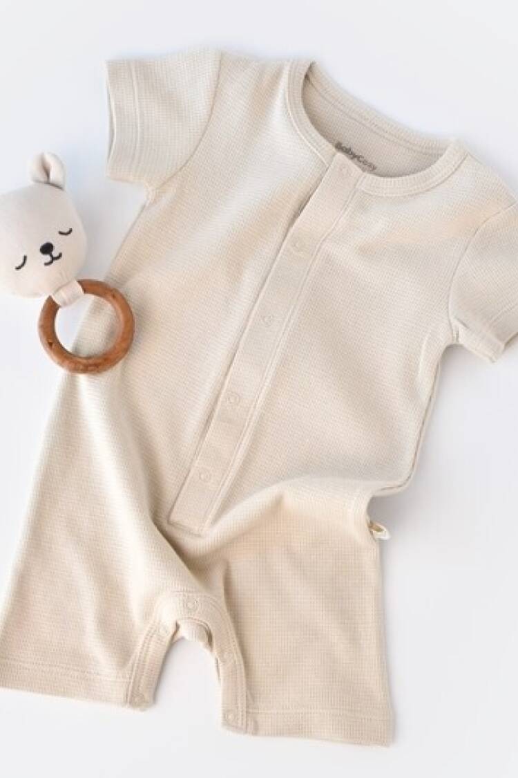 Baby Rompers and Overalls - Toptan Bebek Waffle Kısa Kollu Tulum 3-24M Baby Cosy 2022-CSYW1012 - Brand: BabyCosy - Women & Kids, Baby Clothes Wholesale - Globality Store