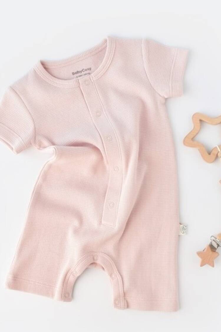 Baby Rompers and Overalls - Toptan Bebek Waffle Kısa Kollu Tulum 3-24M Baby Cosy 2022-CSYW1017 - Brand: BabyCosy - Women & Kids, Baby Clothes Wholesale - Globality Store