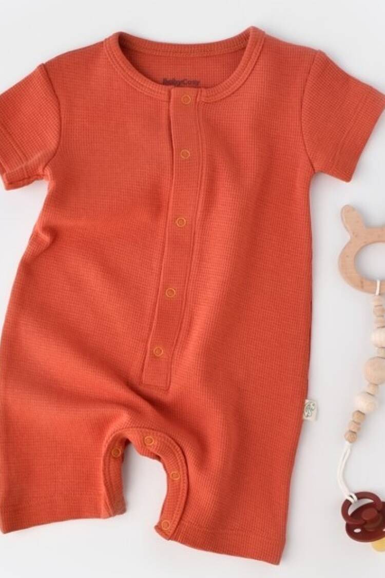 Baby Rompers and Overalls - Toptan Bebek Waffle Kısa Kollu Tulum Baby Cosy 2022-CSYW1015 - Brand: BabyCosy - Women & Kids, Baby Clothes Wholesale - Globality Store