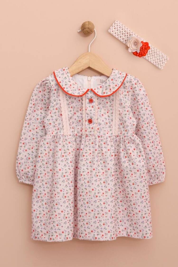 Baby Dress - Toptan Çiçek Desenli Kız Bebek Elbise 6-18M 1049-6550 - Brand: Lilax - Women & Kids, Baby Clothes Wholesale - Globality Store