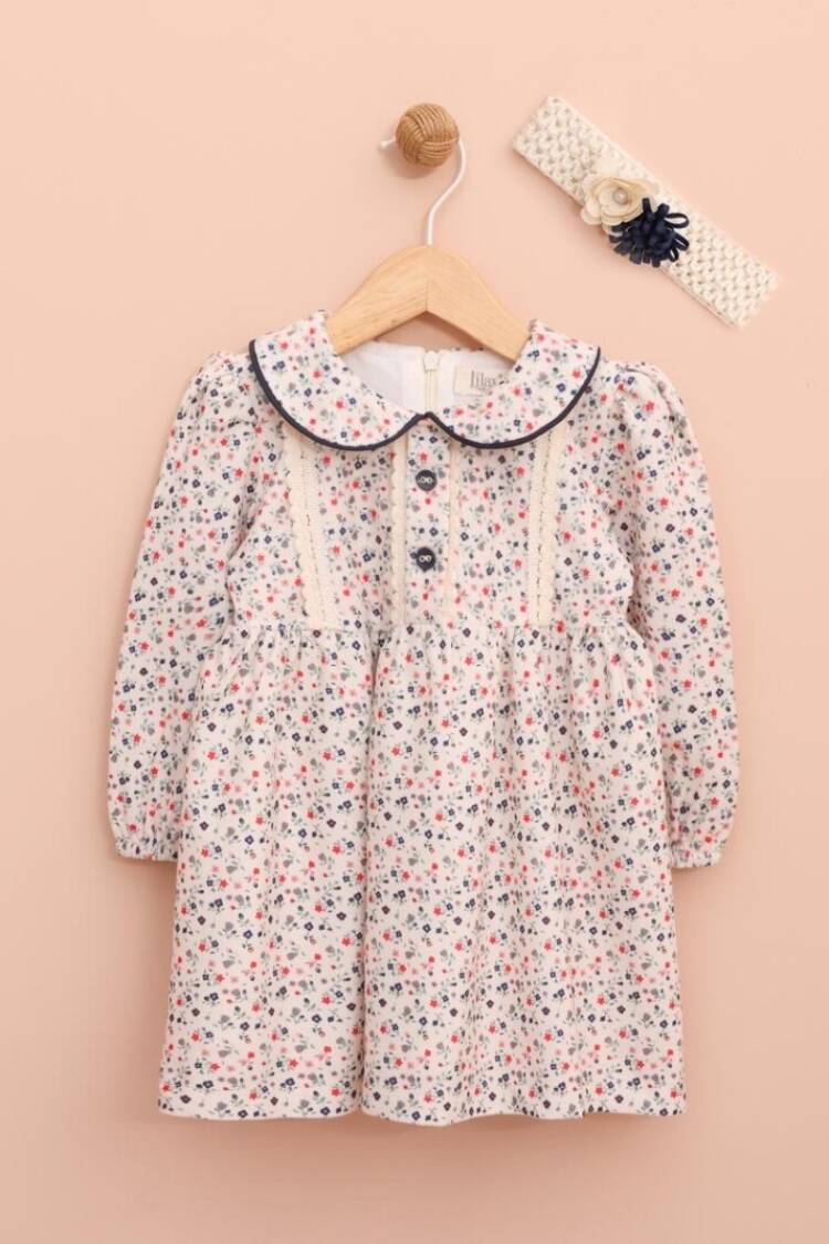 Baby Dress - Toptan Çiçek Desenli Kız Bebek Elbise 6-18M 1049-6550 - Brand: Lilax - Women & Kids, Baby Clothes Wholesale - Globality Store