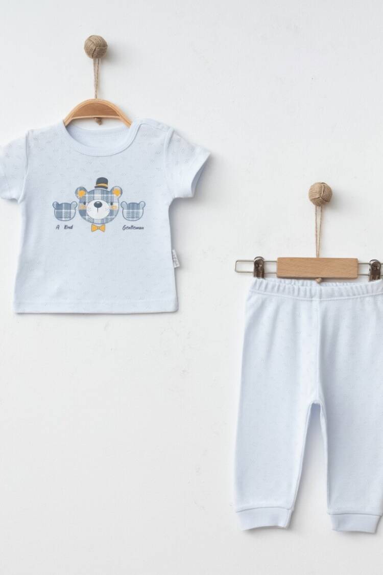 Underwear - Socks - Pajamas - Toptan Erkek Bebek 2'li Pijama Takımı 6-18M 2043-002080 - Brand: Gümüş Baby - Women & Kids, Baby Clothes Wholesale - Globality Store
