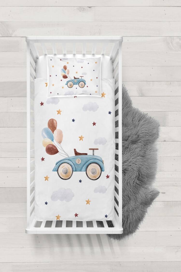 Sleep Products - Toptan Erkek Bebek 3'lü Araba Desenli Nevresim Takımı 100*150cm 2044-TLABN-304 - Brand: Talia Home - Women & Kids, Baby Clothes Wholesale - Globality Store