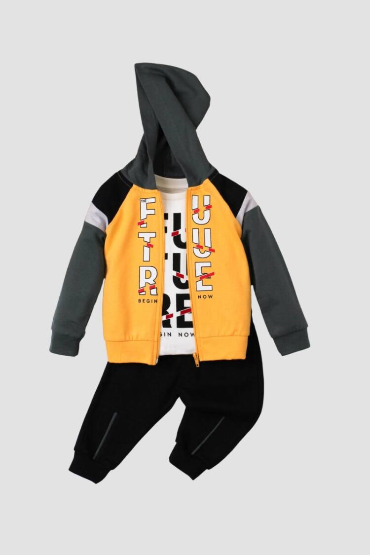 Baby Sets - Toptan Erkek Bebek 3'lü Ceket, Badi ve Pantolon Takım 9-24M 1026-90102 - Brand: Kidexs - Women & Kids, Baby Clothes Wholesale - Globality Store