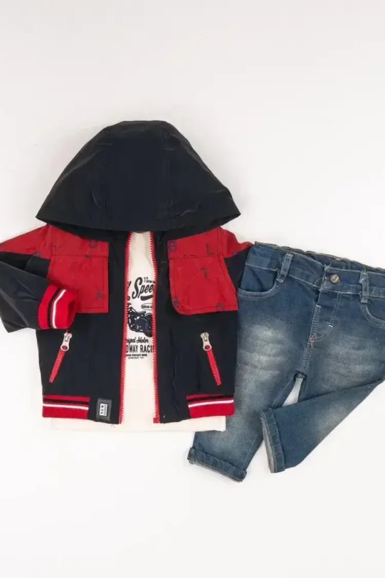 Baby Sets - Toptan Erkek Bebek 3'lü Pantolon, Ceket ve Tişört Takım 6-24M 2035-1562 - Brand: Bubbly - Women & Kids, Baby Clothes Wholesale - Globality Store