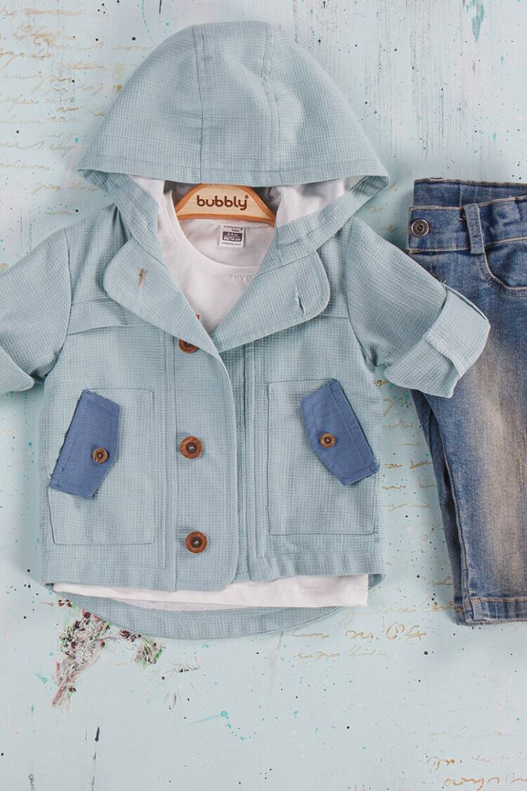 Baby Sets - Toptan Erkek Bebek 3'lü Pantolon, Ceket ve Tişört Takım 6-24M 2035-285 - Brand: Bubbly - Women & Kids, Baby Clothes Wholesale - Globality Store