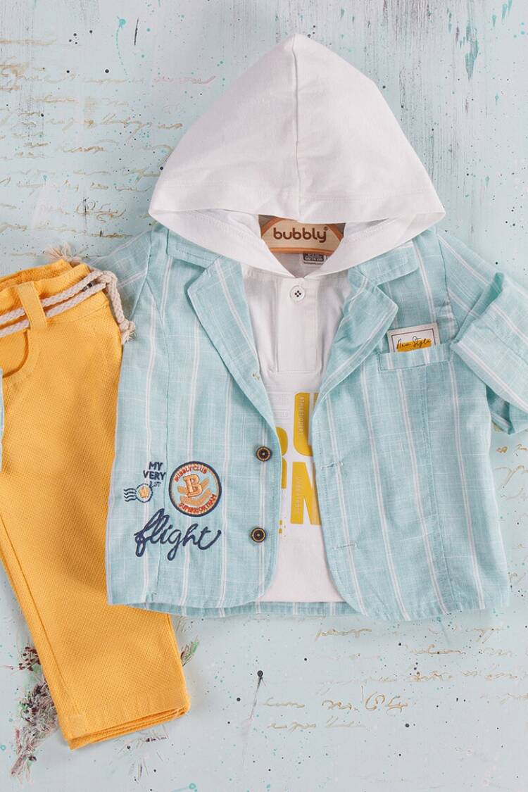 - Toptan Erkek Bebek 3'lü Pantolon, Gömlek ve Sweatshirt Takım 6-24M 2035-423 - Brand: Bubbly - Women & Kids, Baby Clothes Wholesale - Globality Store
